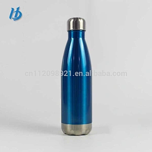 Vacuum insulated hot water bottle,stainless steel cola shaped water bottle