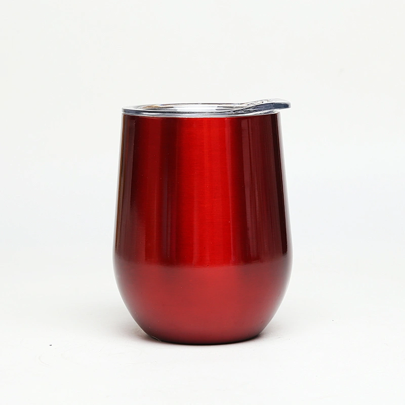 Personaloid New Product Creative Egg Shaped Double Wall Vacuum Insulated Stainless Steel Wine Drinking Tumbler Cup With Lid
