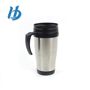 New Product stainless steel auto mug with lid and plastic handle