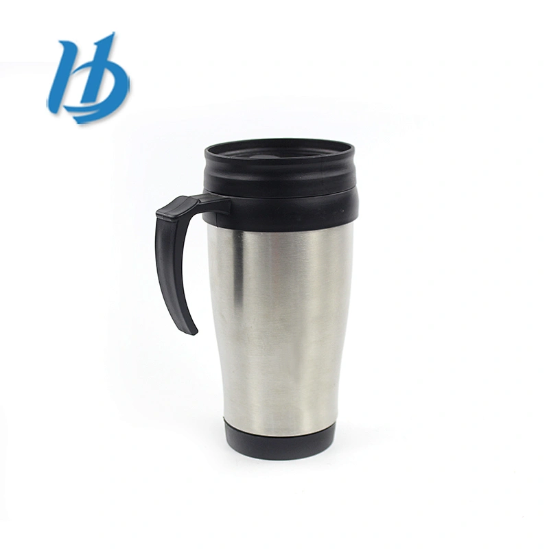 New Product stainless steel auto mug with lid and plastic handle