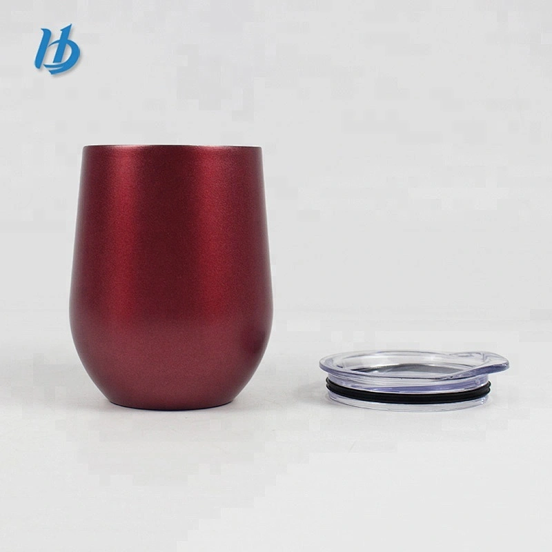 Yongkang wholesale double wall bling cup with lid ,12 oz steel insulated wine glass tumbler