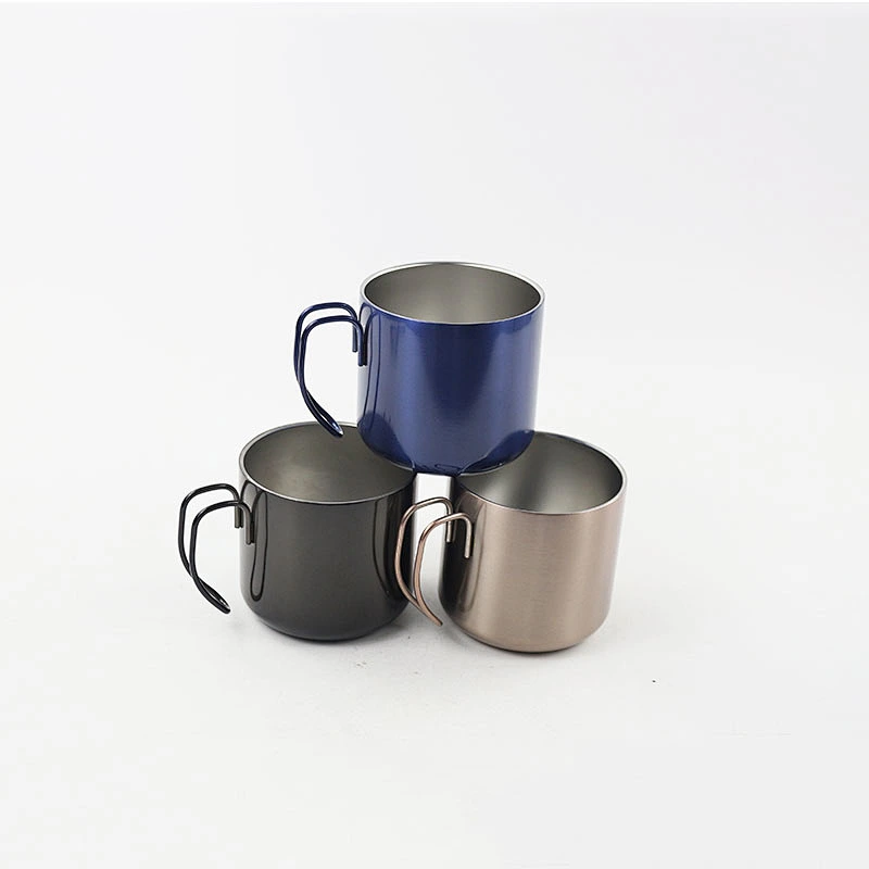 Hot Selling Double Walled Stainless Steel Lacquered Coffee Mug with Handle