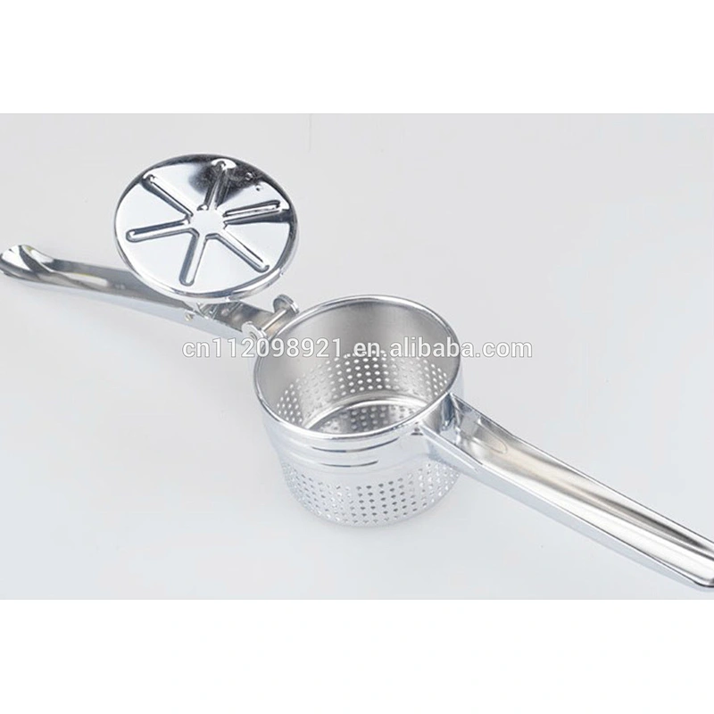 HIBOUR Antique Vintage Metal Hand Press Strainer FRUIT Masher