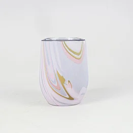 Amazon hot selling colored wine glasses wholesale  double wall stemless wine glass
