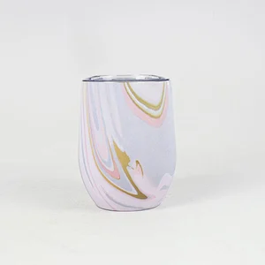 Amazon hot selling colored wine glasses wholesale  double wall stemless wine glass