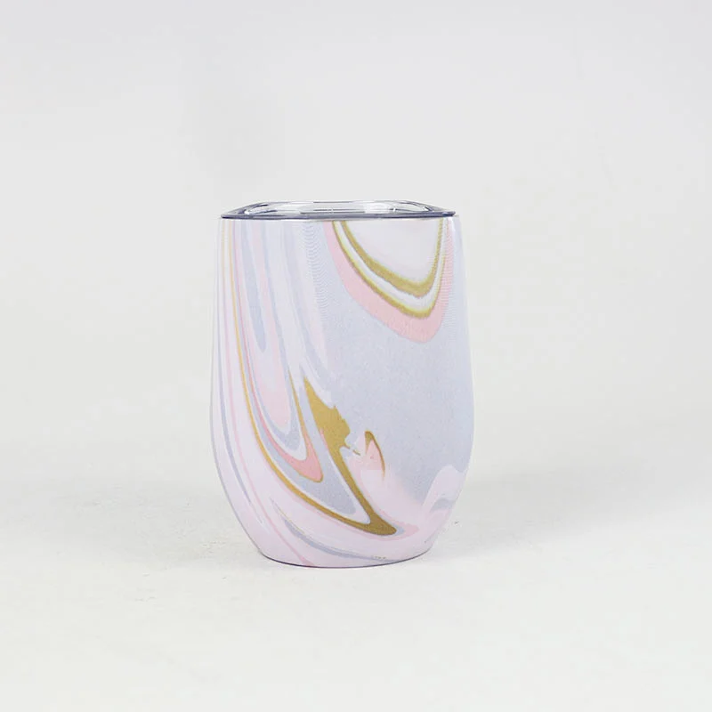 Amazon hot selling colored wine glasses wholesale  double wall stemless wine glass