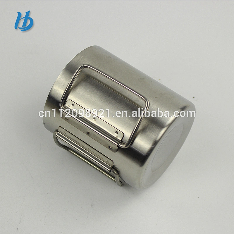 Professional factory low price new design 18/8 stainless steel coffee portable cup with the butterfly handle