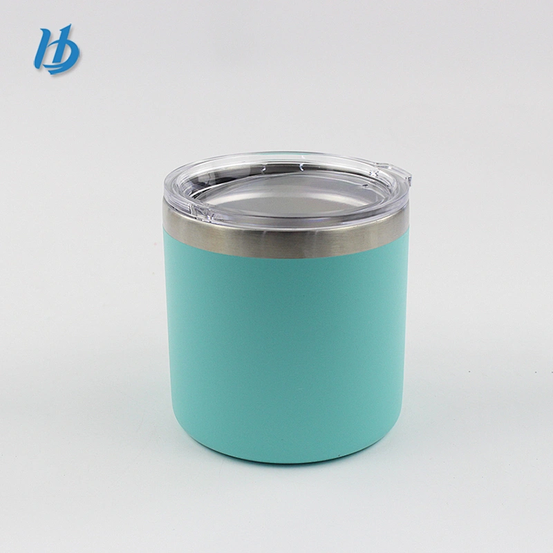 Elegant and colorful travel mugs,stainless steel small double wall glass mug with handle and lid