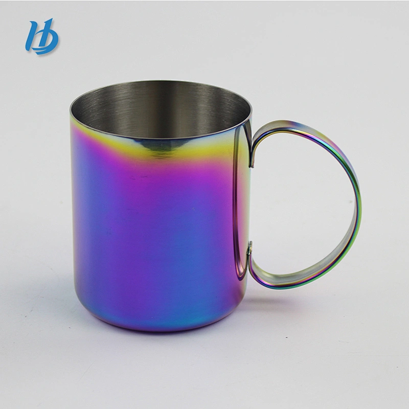 Silver Portable Stainless Steel camping Water Cup for Camping Hiking Mountaineering with stainless steel folding handle