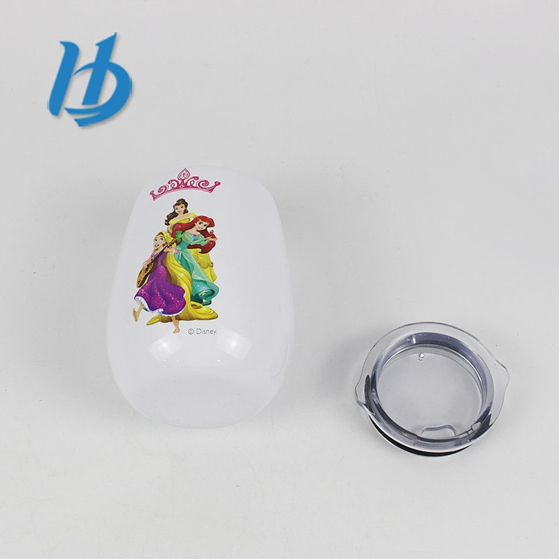 Factory sale 9 oz 304 stainless steel stemless wine glass with painting