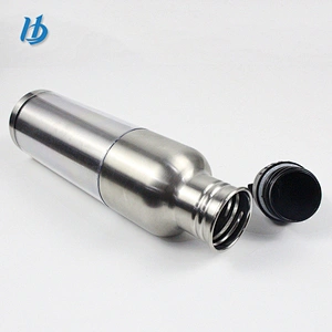 New design water bottle single wall silver color ,bottle without handle