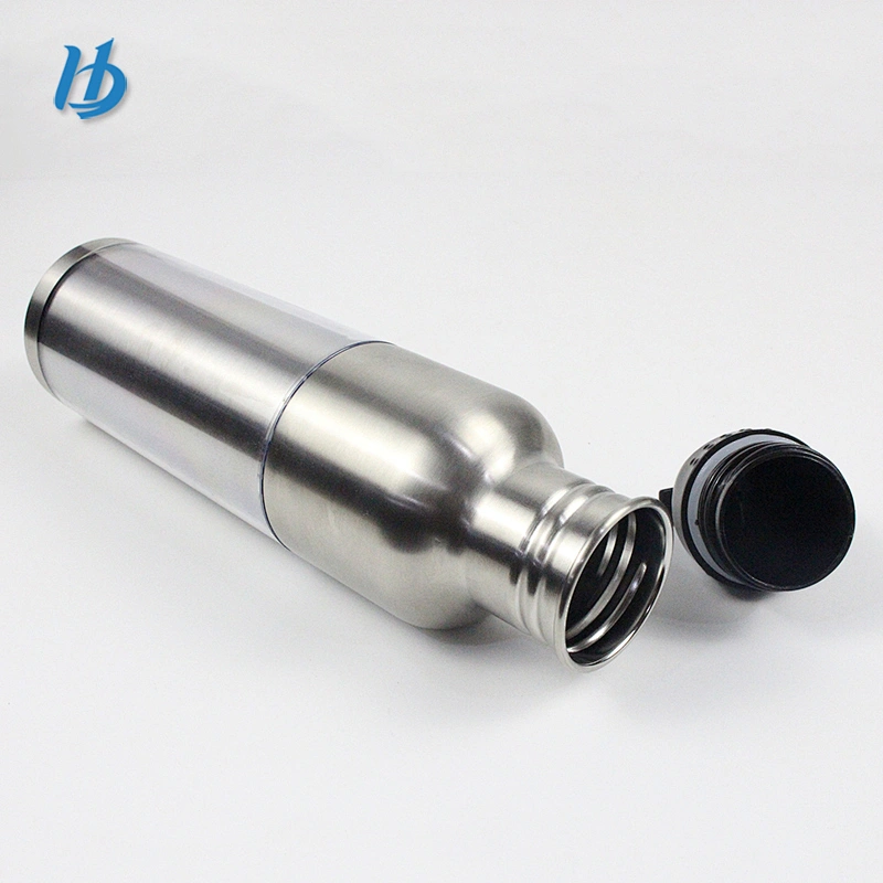 New design water bottle single wall silver color ,bottle without handle