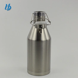 64oz New Paten Lid Double Wall Vacuum Stainless Steel Beer Growler with Wide Mouth