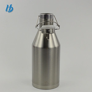 64oz New Paten Lid Double Wall Vacuum Stainless Steel Beer Growler with Wide Mouth