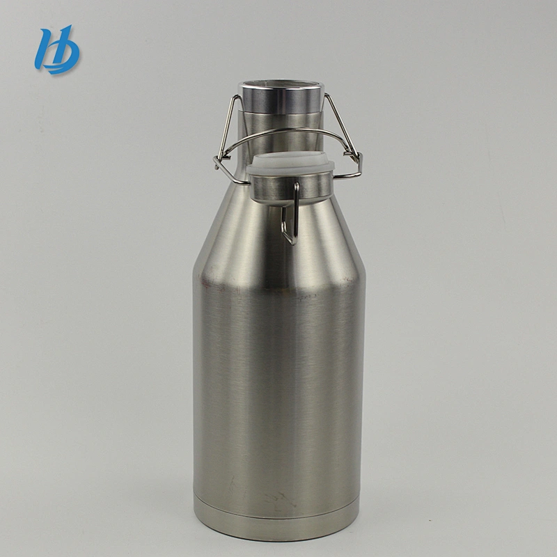 64oz New Paten Lid Double Wall Vacuum Stainless Steel Beer Growler with Wide Mouth