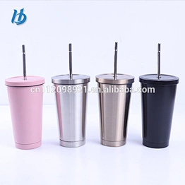 Trade assurance 18/8 stainless steel coffee mug coffee mug wholesale tumbler with straw