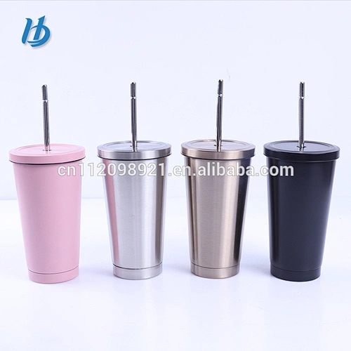 Trade assurance 18/8 stainless steel coffee mug coffee mug wholesale tumbler with straw