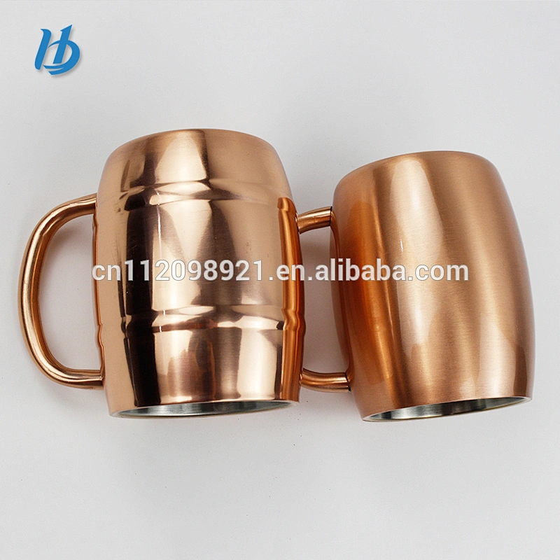 Hibour Factory OEM new design bpa free 18/8 stainless steel beer copper mug 450ml