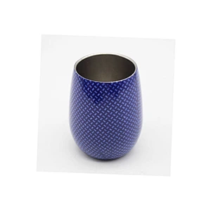 Amazon hot sale stainless wine glass 9oz double wall metal glass unique wine tumbler