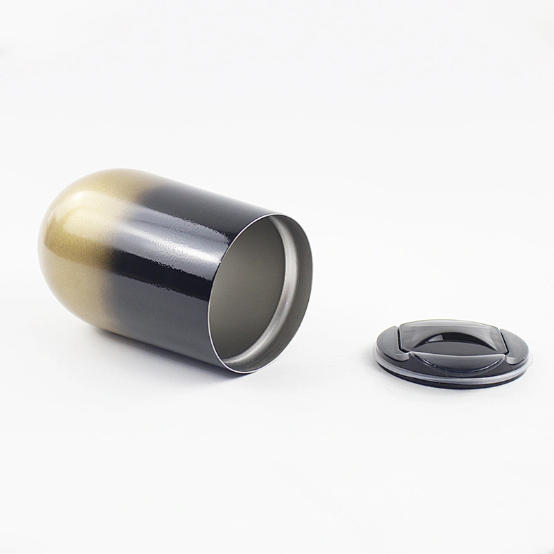 Double Wall Metal Stemless Wine Tumbler Coffee Tumbler Stainless Steel Flip Clear Lid Drinking Insulated Mug