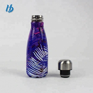 Cute sports water bottle,350ml double wall stainless  cola water bottle customized logo