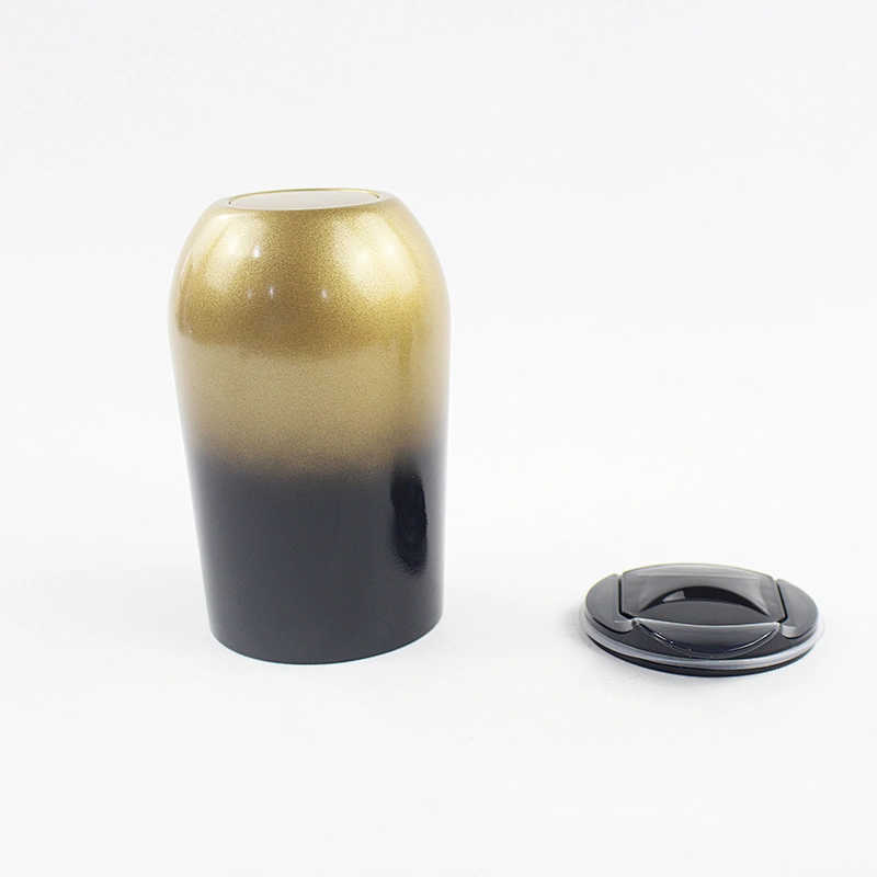 Double Wall Metal Stemless Wine Tumbler Coffee Tumbler Stainless Steel Flip Clear Lid Drinking Insulated Mug
