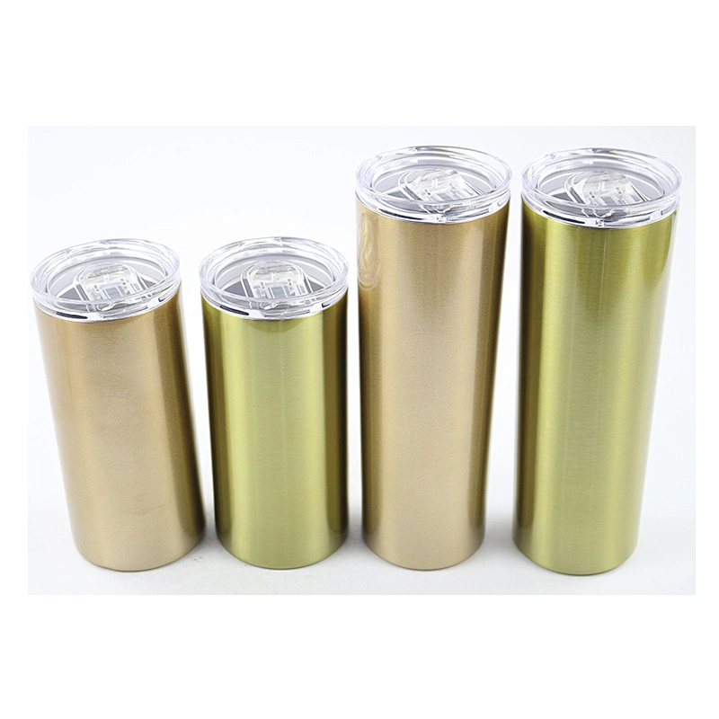 Hibour Outdoor Unbreakable 14OZ 20 OZ Double-Insulated Stainless Steel Skinny Straw Tumbler With Lid and Straw