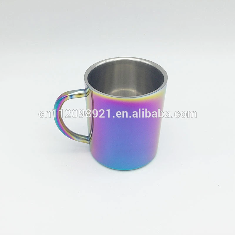 Wholesale High Quality Stainless Steel Copper Plated Coffee Mugs Rainbow Coffee Cups