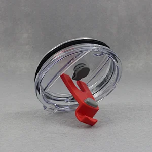 Latest plastic silica gel transparent cup cover stainless steel insulation Cup sliding cover plastic sliding lid