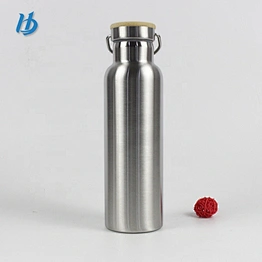 Hot selling sport style double wall stainless steel insulation camping vacuum flasks with metal cap for portable