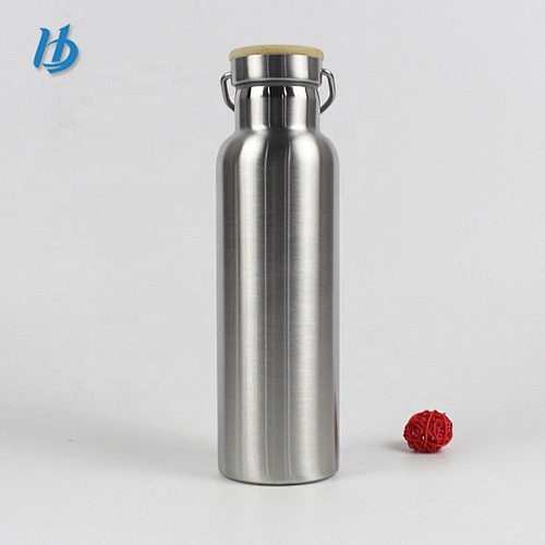 Hot selling sport style double wall stainless steel insulation camping vacuum flasks with metal cap for portable
