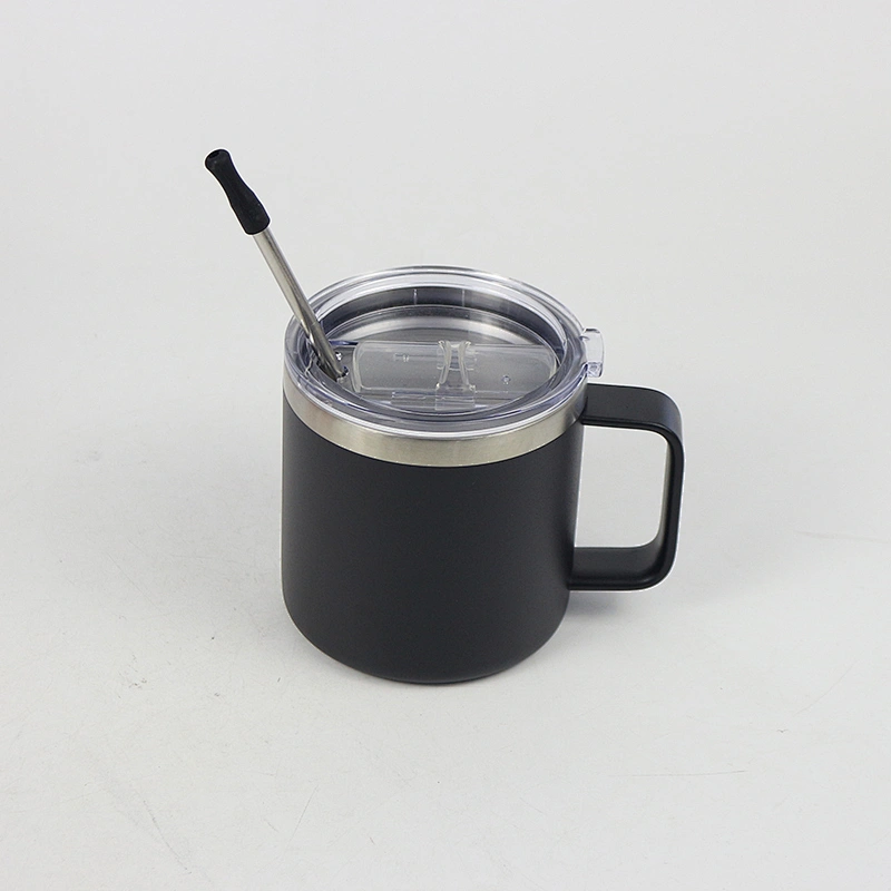 Stainless Steel Matte Coated Double Wall Coffee Mug with Handle