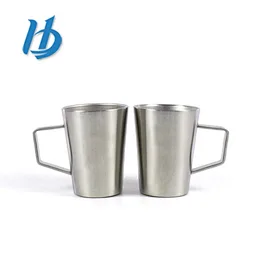 Hibour Factory sale 8 oz double wall stainless steel mug with handle