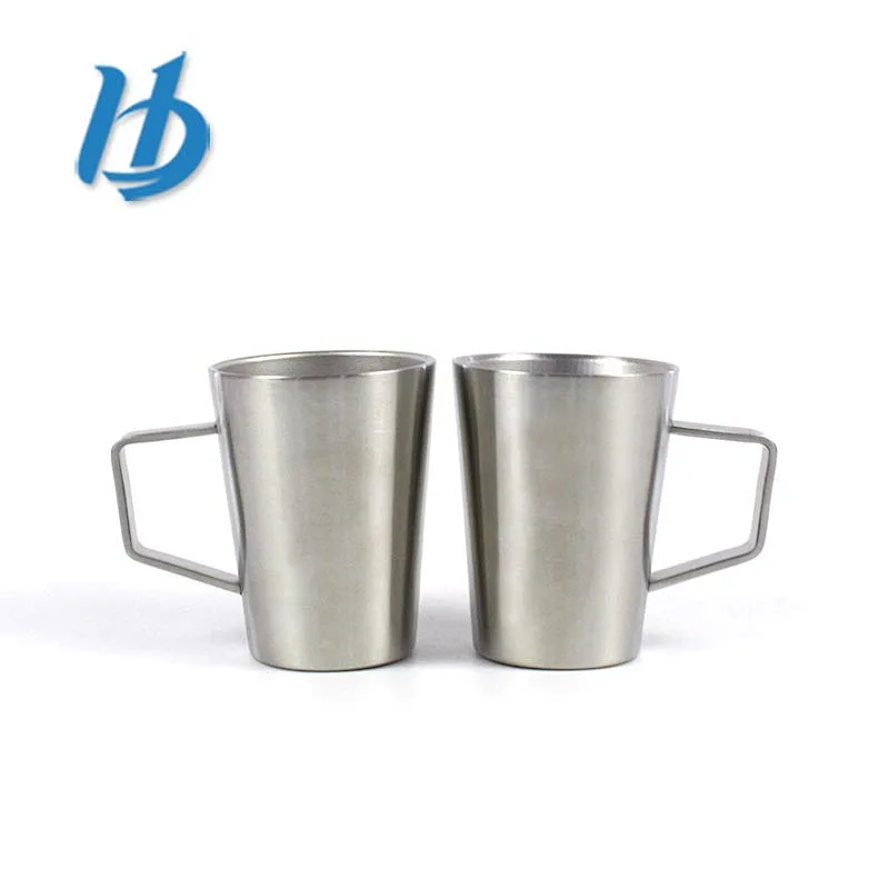 Hibour Factory sale 8 oz double wall stainless steel mug with handle