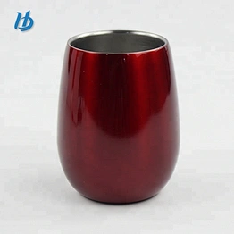 Hot selling egg cup double wall stainless steel stemless wine glass coffee cups