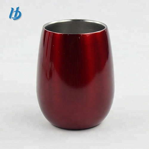 Hot selling egg cup double wall stainless steel stemless wine glass coffee cups