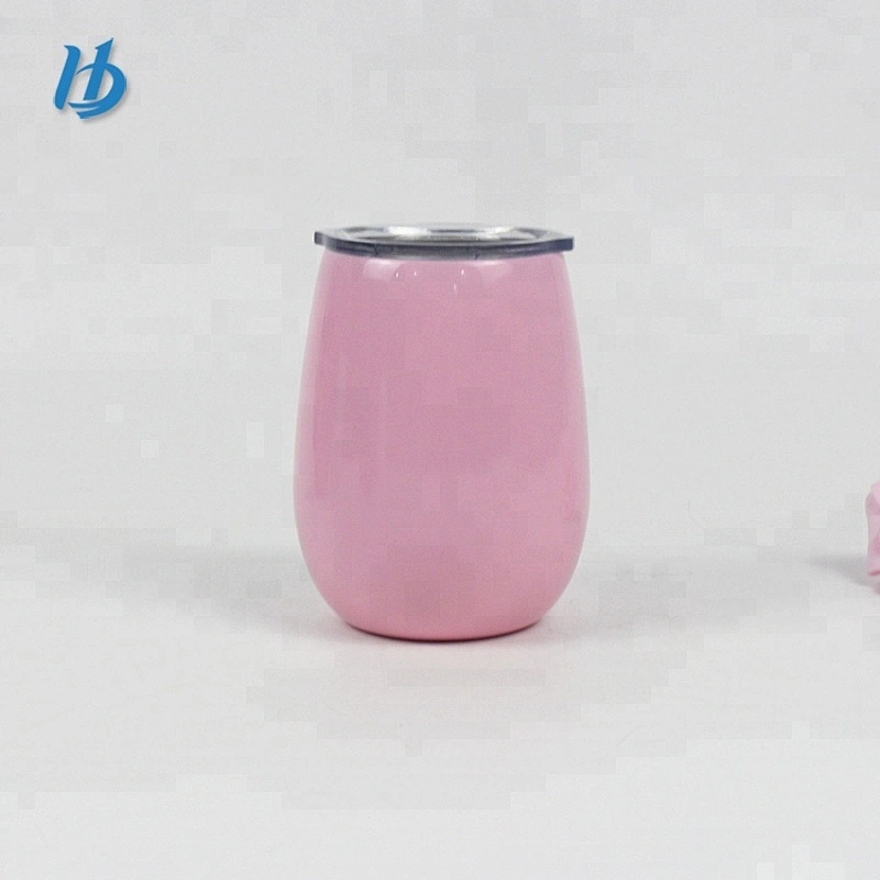 Wholesale stainless steel wine tumbler 9oz vacuum insulated tumbler with lid