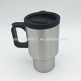 Promotion FDA stainless steel blank car mug/auto mug/travel mug with food grade plastic lid and handle