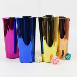 16oz Double Wall Stainless Steel Electroplated Reusable Coffee Mug Juice Glass