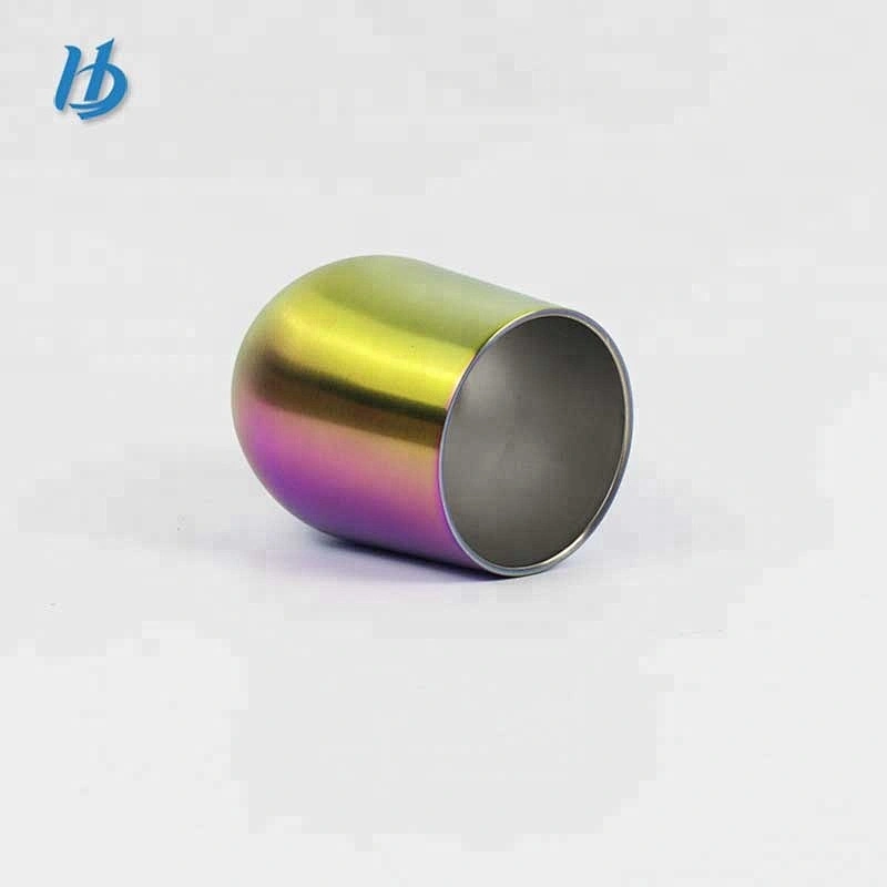 Double wall vacuum stainless steel stemless wine glass electroplating insulated coffee cup