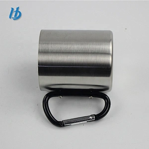 Drinkware Type 300ml double wall stainless steel coffee cup custom logo beer mug with handle camping mug