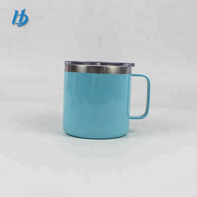 Pretty travel mug food grade 304 stainless steel mug,double wall beer mug vacuum tumbler with handle