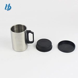 Travel mug stainless steel mug double wall silver color customized logo