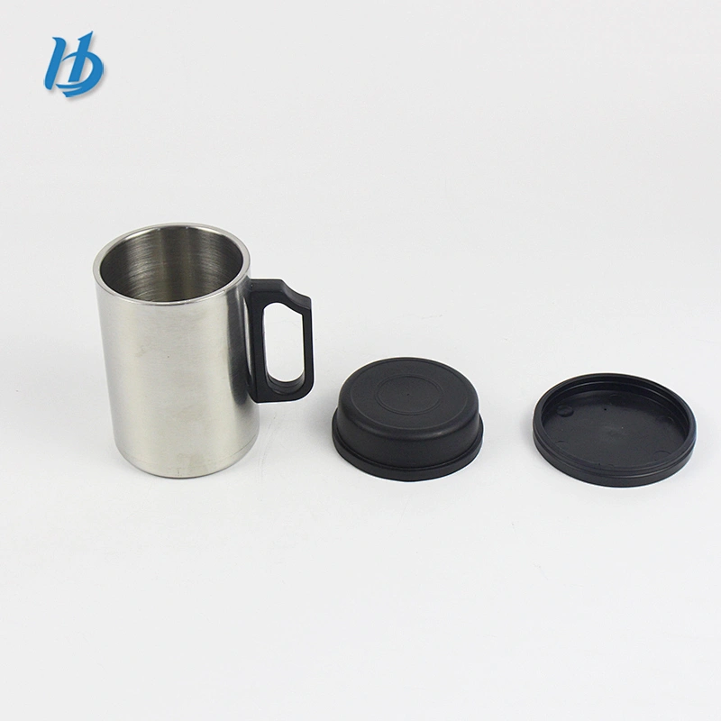 Travel mug stainless steel mug double wall silver color customized logo