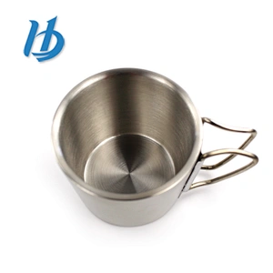 Promotional personalized double handle stainless steel coffee mug with custom logo