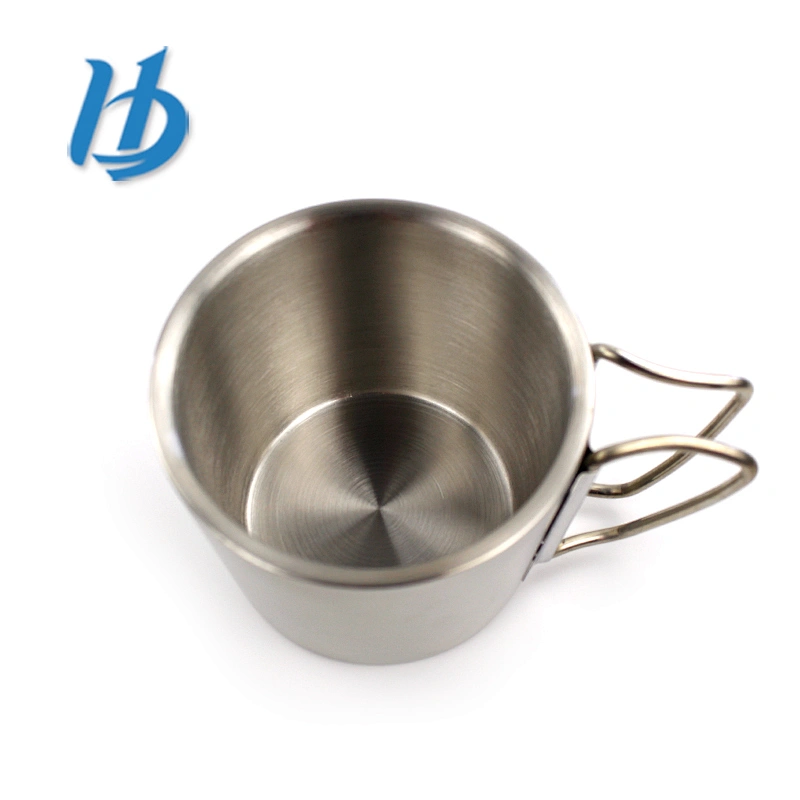 Promotional personalized double handle stainless steel coffee mug with custom logo