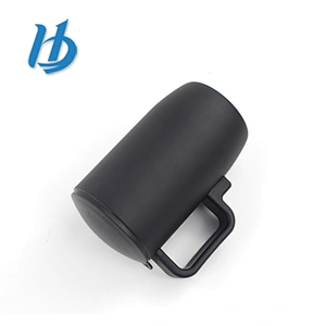 Promotional stainless steel mug,black painting coffee mug with lid and handle