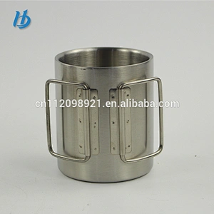 Professional factory low price new design 18/8 stainless steel coffee portable cup with the butterfly handle