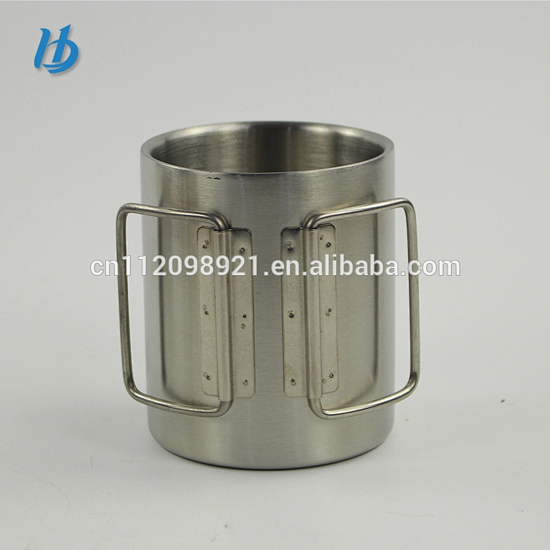 Professional factory low price new design 18/8 stainless steel coffee portable cup with the butterfly handle