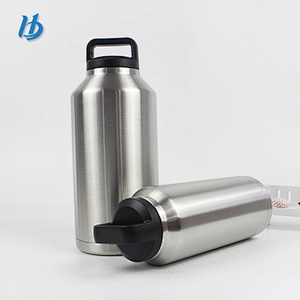 Double wall 64oz stainless steel vacuum flask drinking cup with portable lid stainless steel spray bottles